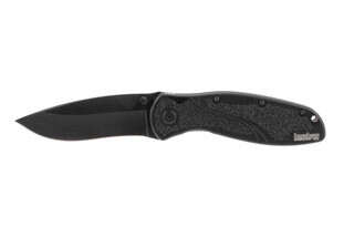 Kershaw Knives Blur in Black has a 3.4" Drop Point Blade with Recurve and Plain Edge